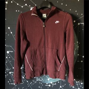 Nike Burgundy Zip Up Jacket Size M